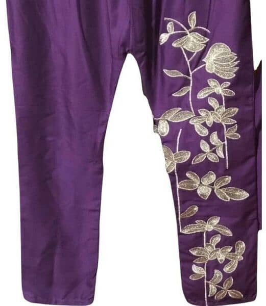 2 pcs women 'stitched linen embroidered shirt and trouser 2