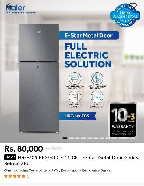 Haier Refrigerator HRF-306 New Condition Urgent Sale. 0