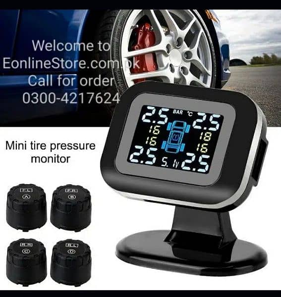 TPMS Auto Security Tyre Alarm Systems LCD Display Mini Ca TPMS 2