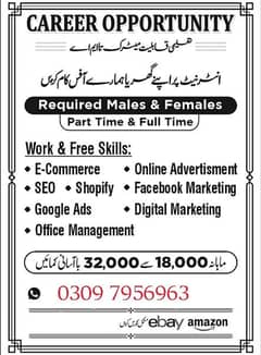 we are hiring male and female staff for part time job