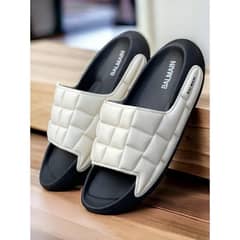 Men's synthetic leather casual slide slippers