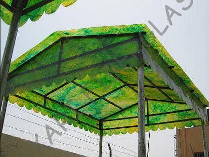 fiberglass shade,conopy fiberglass doors green net jali parking shade 11