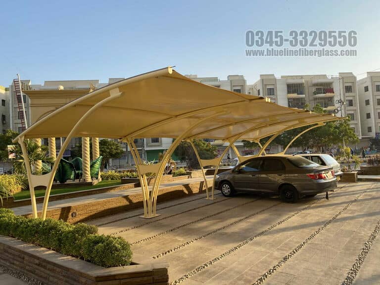 fiberglass shade,conopy fiberglass doors green net jali parking shade 13