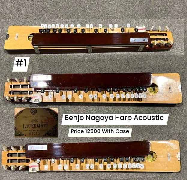 Benjo Banjo Nagoya Harp Acoustic Semi acoustic guitar 3