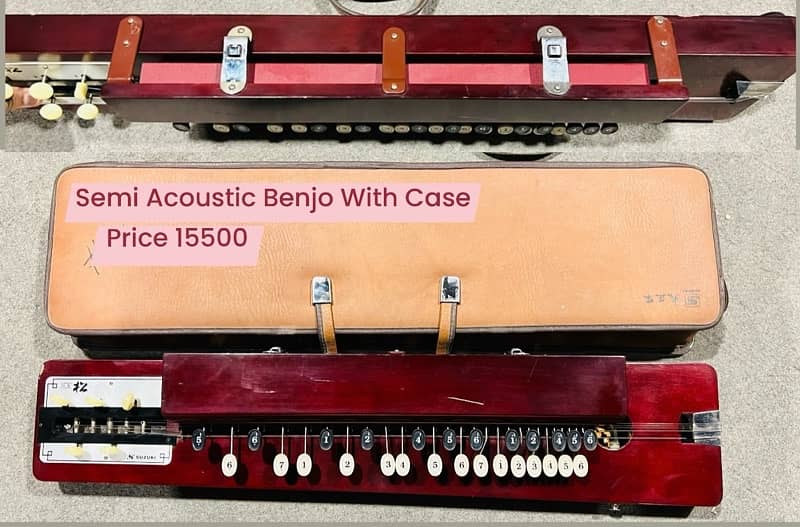 Benjo Banjo Nagoya Harp Acoustic Semi acoustic guitar 9