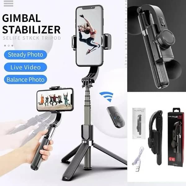 Gimbal Stabilizer for Smartphone,Selfie Stick Tripod 9