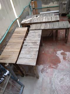 5 bench desk  kekar wood 1 charpai