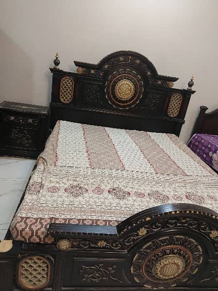 king size apply wood bed set 0