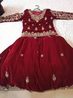 Velvet bridal dress for sale in good condition.