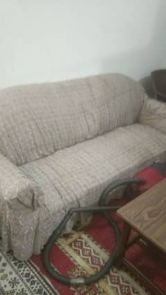 6 seater sofa set with sofa cover for sale