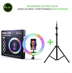 MJ33 RGB LED Soft Ring Light 33CM (13-inch) With Phone Holder USB Plu