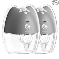 Double Wearable Breast PumpsDark Gray-2Pcs Hands Free,Low Noise