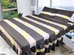 3 pcs cotton patchwork double bedsheet 0