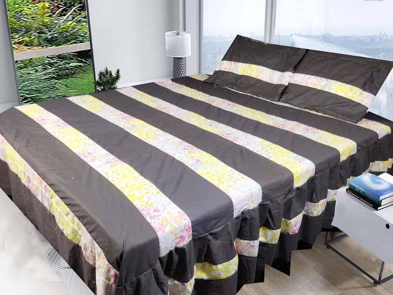 3 pcs cotton patchwork double bedsheet 1