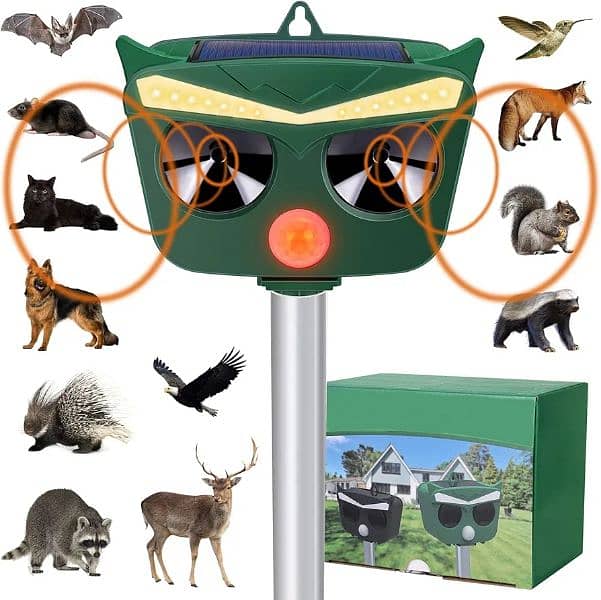 Solar Animal Pest Solar Motion Activated  Outdoor Yard Powerfu 0