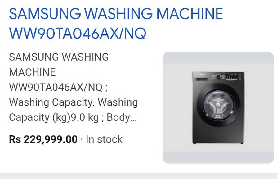 Samsung Washing Machine  WW90TA 046AX/NQ 3