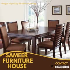 6 Seater Dining Table / Wooden Dining table / 6 Chairs / Table