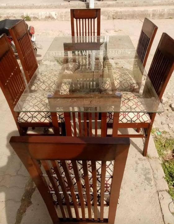 6 Seater Dining Table / Wooden Dining table / 6 Chairs / Table 10