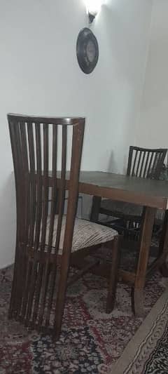 Wooden Dining Table with 4 chairs 0