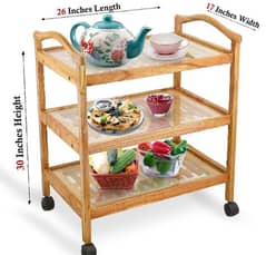 Wooden tea trolley