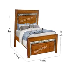 6.5 x3.5 ft Modern Kikar Wood Single Bed