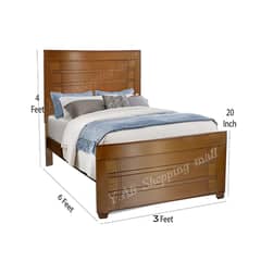 Solid Kikar Wood Bed | Single 6x3 ft Crafted for Comfort