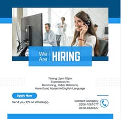 Call Centre Job available