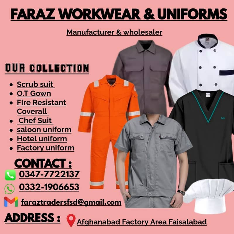 Uniform/Workwear/FR worker Uniform | Labour uniform |Hospital uniform 0