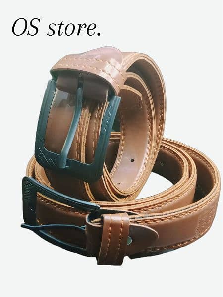 100 % genuine cow leather leather brown and mustard belt for sale 3