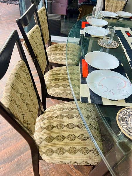 Dining table for sale / 8 seater dining / Glass top Dining with chairs 3