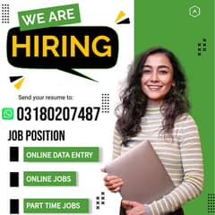 Male and Female Staff needed for Office working and Online working