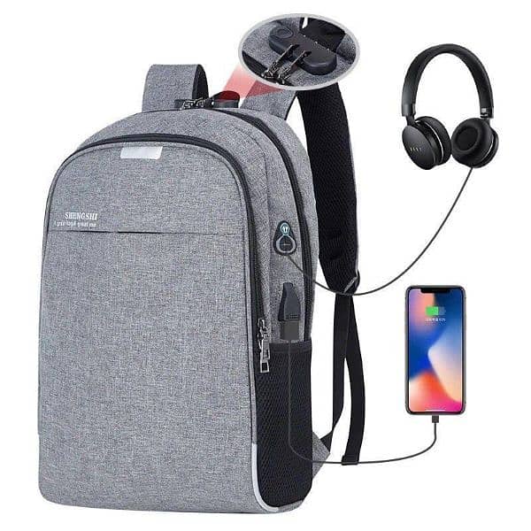 unisex  nylon printed laptop backpack 0