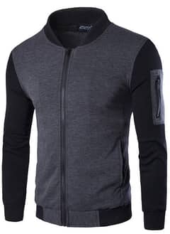 1 pic man fit body fleece jacket Grey 0