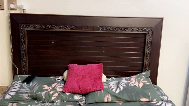 wooden Bed With Mattress  & dressing Table 1