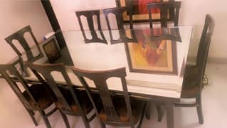 8 seater dining table mirror top