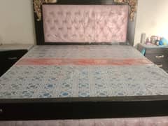 Double bed with 2 side tables,dressing, safe almariy