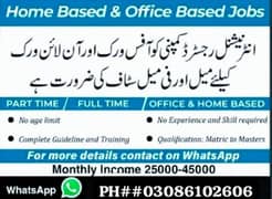 Full time, part time, home base, online work Available 0