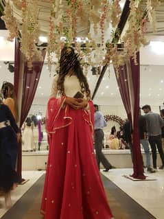 Prelove lehnga with short shirt with heavy gair in lehnga