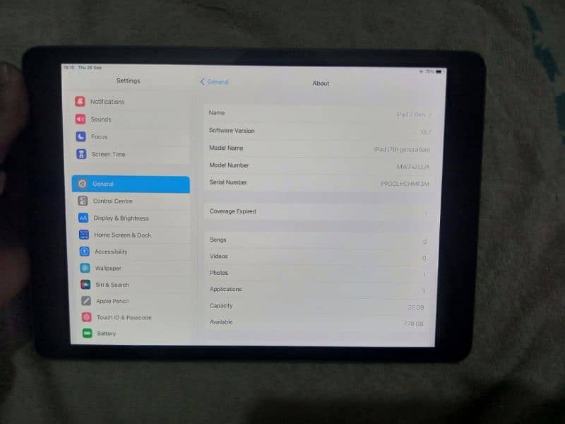 Ipad 7 gen 32GB 8