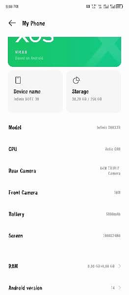 infinix note 30 16/256  box charger + full wranti 6