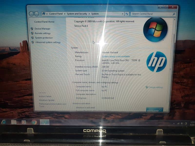 HP compaq laptop for sale with charger 1