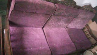 wooden sofa. double sheeded