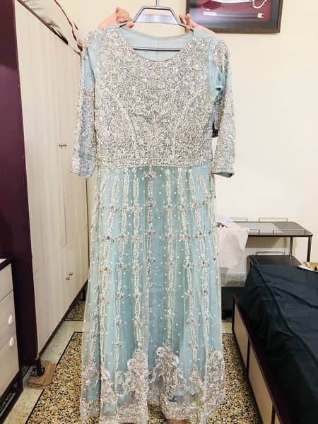 Designer Style Bridal Maxi Ice blue color 8