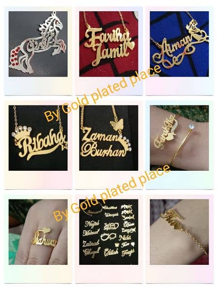 Gold plated Names Necklace Customize 1