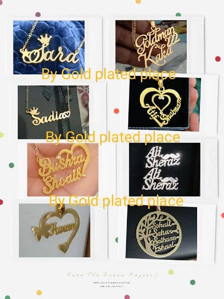 Gold plated Names Necklace Customize 2