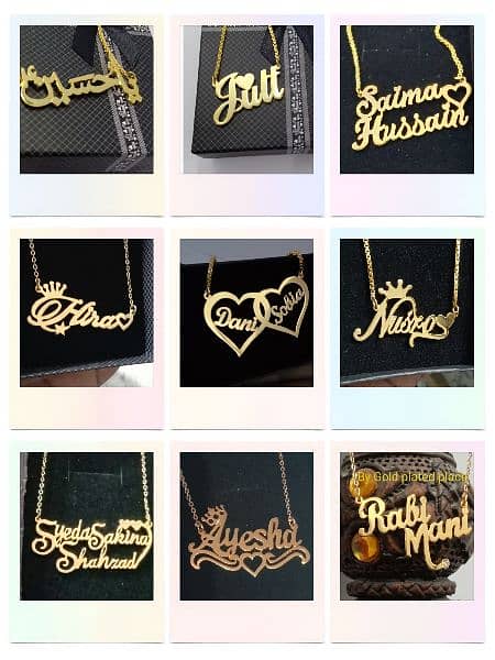 Gold plated Names Necklace Customize 3