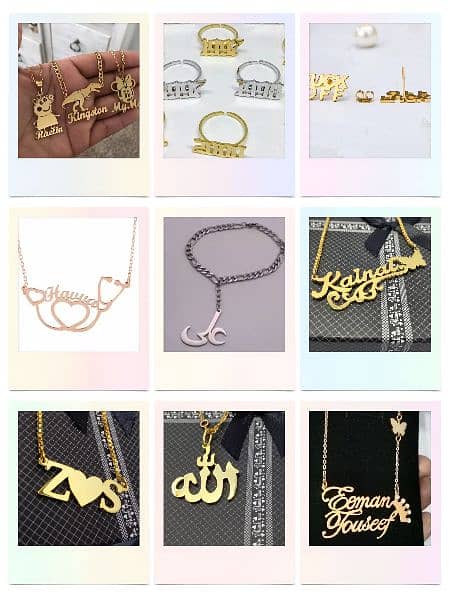 Gold plated Names Necklace Customize 4