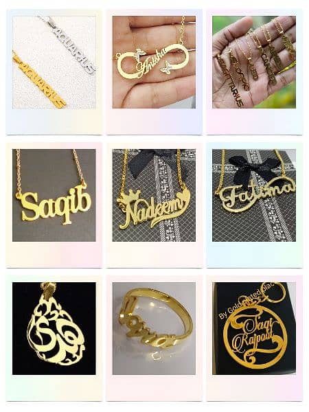 Gold plated Names Necklace Customize 5