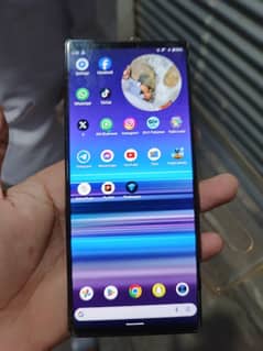 Xperia 1 with digit and splatter