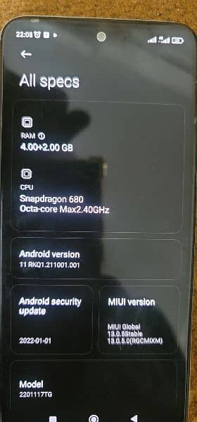 redme note 11.4+2 ram 128 momry 3